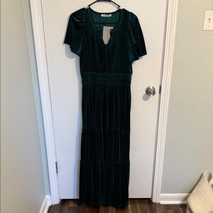 NWT Elegant Green Velvet Dress